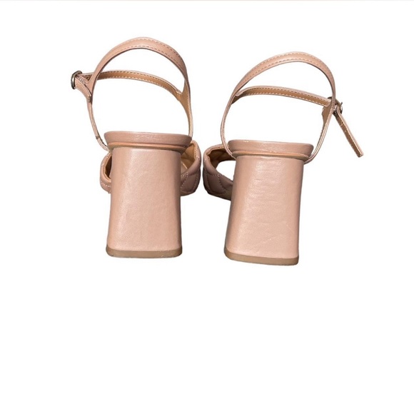 Open Edit Tan Quilted Block Heel Sandal - Picture 4 of 6